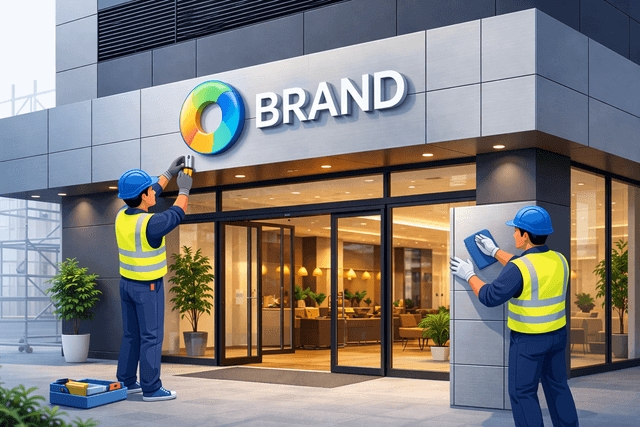 Cohérence entre le design de la façade et la signalétique